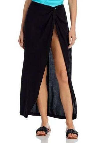 AQUA  Swim Womens Black Sarong Beachwear Skirt Cover Up Size XS/S NWT