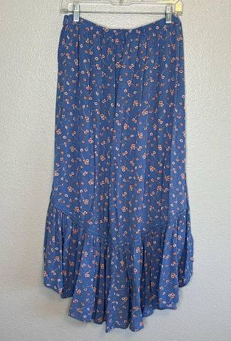 American Eagle  Blue Floral High-Low Maxi Skirt