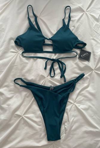 Zaful Deep Green Bikini Set