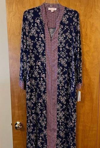 Oscar de la Renta  Pink Label Floral Zip Housecoat Lounger Nightgown Muumuu L/XL