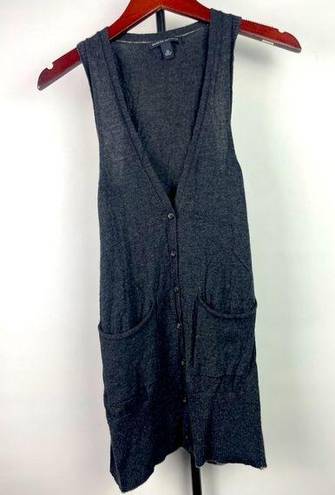 Banana Republic  Charcoal Gray Merino Wool Sleeveless Button Down Sweater Vest