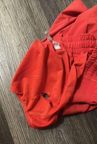 Lululemon Red Hotty Hot Shorts 2.5