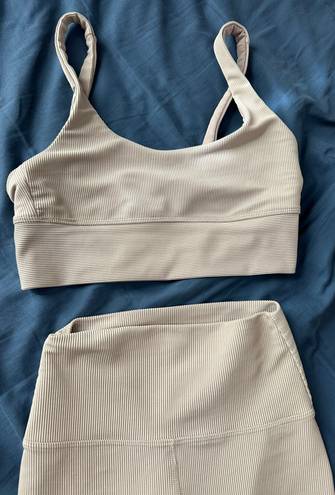 Beach Riot sport ribbed tan work out set