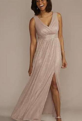 Oleg Cassini  Glitter Knit Tank A-Line Formal Bridesmaid Mother Of The Bride Gown