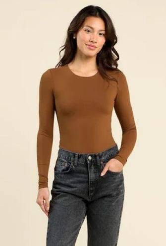 One Piece Nuuds Chocolate Brown Long Sleeve Bodysuit  Womens Size M