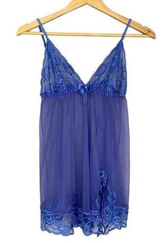 Frederick's of Hollywood  Negligee Lace Slit Sophie Babydoll Bow Size Medium Sexy