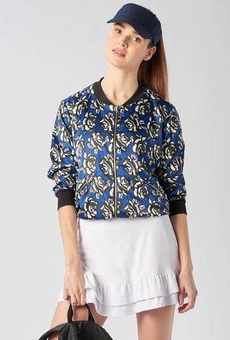 Gottex  STUDIO SATIN BOMBER JACKET IN BLUE FLOWER