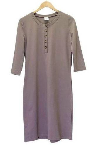 Krass&co Lou Lou &  Everyday Midi Dress Size Medium in Mocha Taupe Maternity Nursing