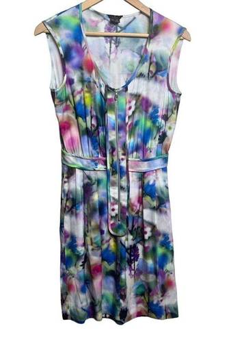 Mulberry  Sleeveless Front Zipper Watercolor Dress Sz. 4