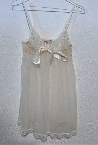 Victoria's Secret Victoria’s Secret Lined Mesh Bridal Babydoll  Tie front