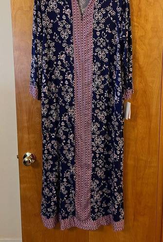 Oscar de la Renta  Pink Label Floral Zip Housecoat Lounger Nightgown Muumuu L/XL