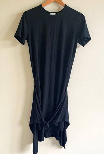 Wilfred Free  Aritzia Black Bair T-Shirt Dress Tie Front Wrap Short Sleeve Size S