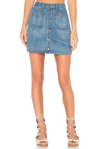 Rag and Bone  santa cruz mini skirt capitol button front denim size US 25