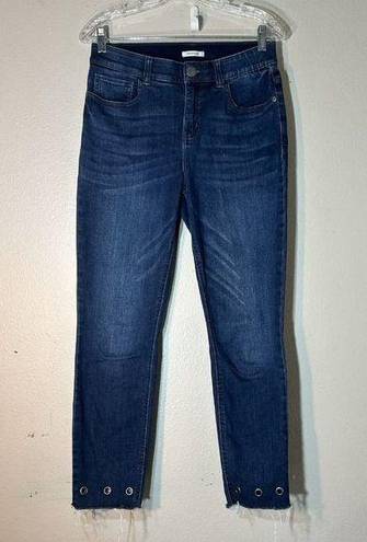 Westbound  Jeans Womens 6 Jegging Slim Stretch Elastic Waist Blue Denim Raw Hems