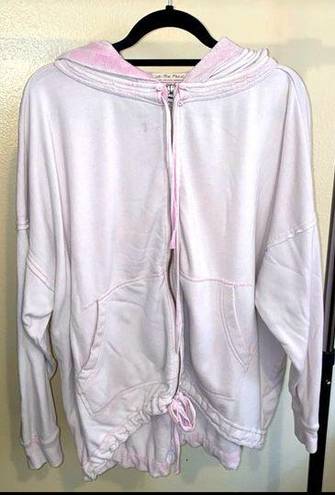 We The Free  Pink Oversized Zip-up Hoodie size Small