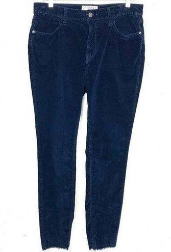 We The Free  High Rise Skinny Raw Hem Corduroy Jeans Navy Size 30