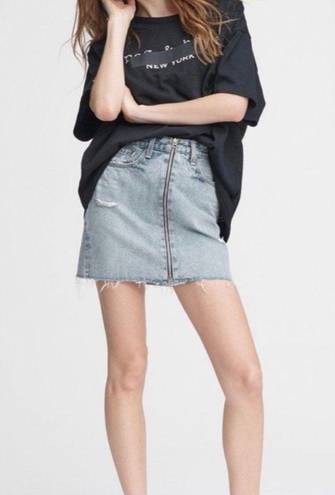 Rag and Bone NWT  Mandy Anna Front Zipper Jean Skirt, Light Wash, Size 30