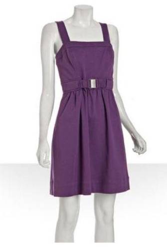 Shoshanna 𝅺 Violet Cotton Pique Buckled Tank Dress