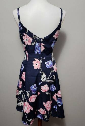 Emerald Sundae  floral tafetta assymetric mini cocktail dress size large