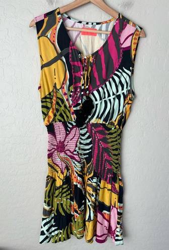 Maaji  Spotlight Colorful Tropical Print Mini Coverup Dress