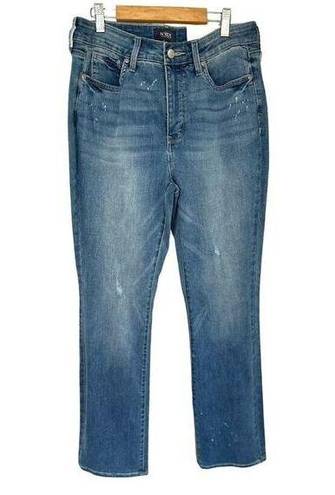 NYDJ  Slim Bootcut Lift xTuck Stretch Jeans Size 8 Bleach Splatter Sandspur NWT