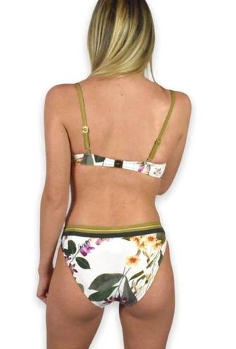 Gottex New!  Floral Print Contrast Trim Underwire Bikini - TOP