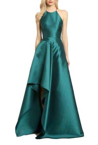 Badgley Mischka  Marine Green Stretch Mikado Gown Size 4 US $650