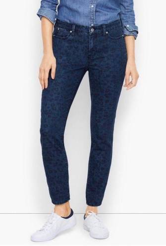 Talbots Blue Leopard Slim Ankle Jeans