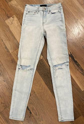 Aeropostale Womens High Waisted Distressed Jegging Size 00 Blue Stretch