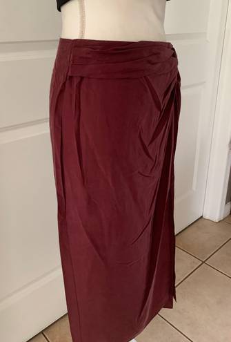 Rag and Bone  Amber twist-front silk crepe de chine midi skirt