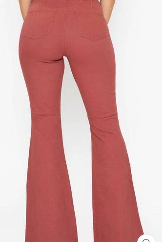 Ymi  Jeans Chloe Flare High-Rise Pull-on Stretch Rust Women's Medium