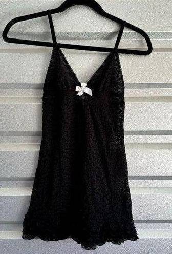 Victoria's Secret Victoria Secret Dress Womens Size S Lingerie Lace V-Neck Mini Black Coquette Y2K