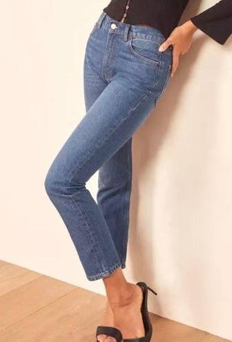 Reformation  Julia Crop High Cigarette Jean in Baltic Wash