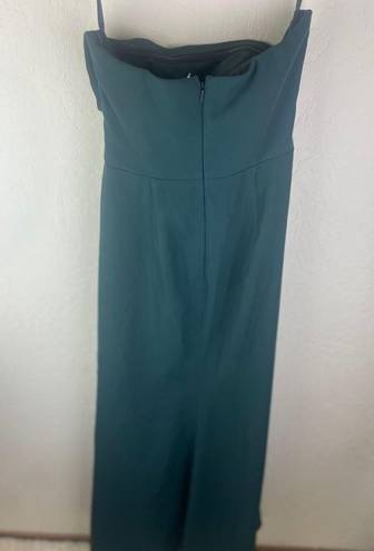 After Six NWOT  Strapless Pleated Faux Wrap Trumpet Gown in Evergreen, size 2