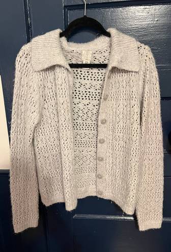 Joie Crochet Gray Cardigan