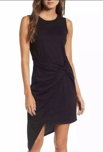 Chelsea28 Black Tie Front Twist Asymmetrical Dress Women Sleeveless