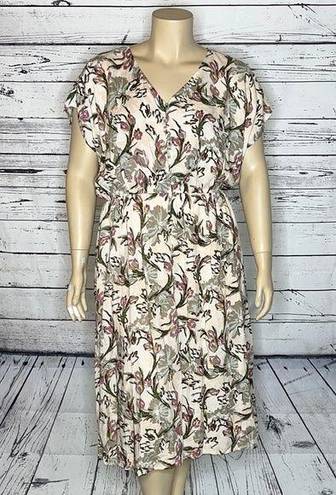 Bobeau Studio B by  NWT Size XL Floral Print V-Neck High-Low Hem Woven Dress