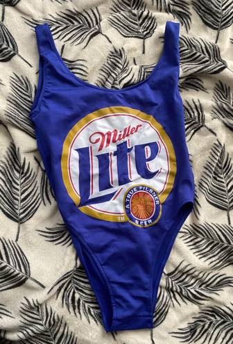 Miller Lite One Piece Swimsuit Blue