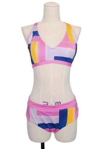 Patagonia  Patchwork Watercolor: Marble Pink Bikini Set Sz Large