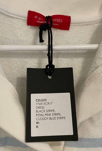 n:philanthropy NWT  Revolve Celeste Blue Preppy Striped Collar Mini Dress