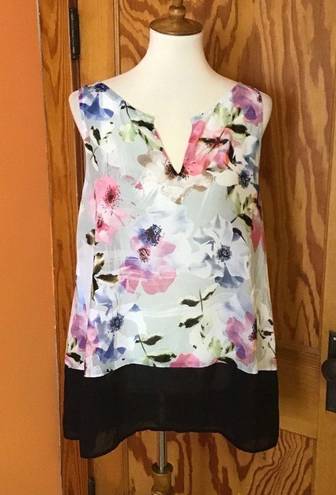 DKNY  Sheer Floral Tank Top