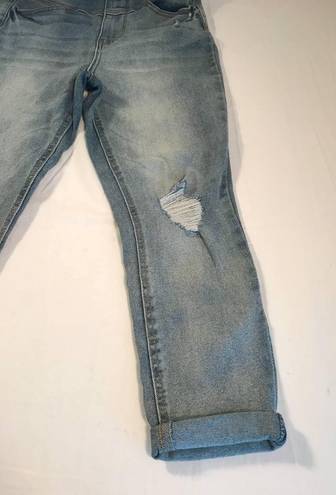 No Bo  High Rise Cropped Distressed Jeans Womens Sz 9 Blue