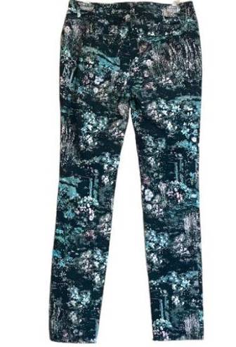 W By Worth Jeans Grey Aquamarine Petunia Print Size 2