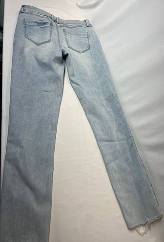 REWASH Light Wash Ripped Jeans With Stripe