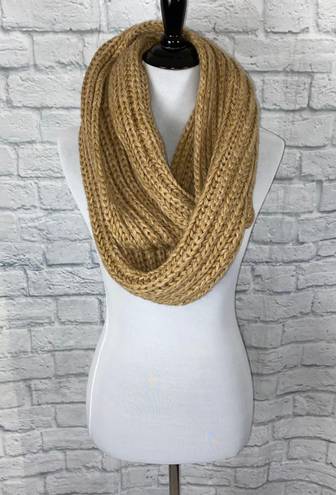 Mixit chunky knit tan infinity scarf one size