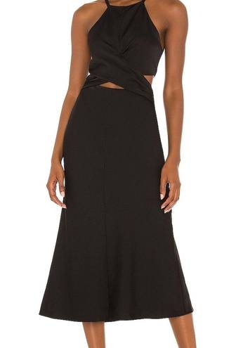 Misha Collection  Black Murel Halter Cut Out Midi Dress Size 2