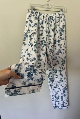 Linen Floral Lounge Pajamas Set Multi Size L