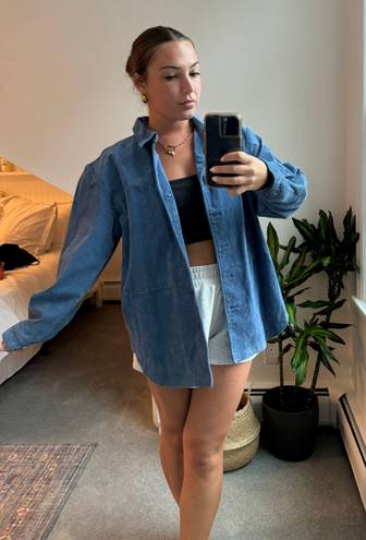 Vintage Blue NYC Thrifted  Leather Suede Jacket