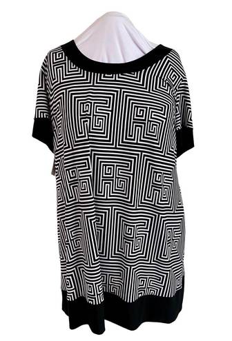 Tiana B NWT Modern Geometric Greek Style Pattern Swing Dress 22W