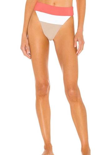 Beach Riot Alexis Bikini Bottom in Coral Colorblocked